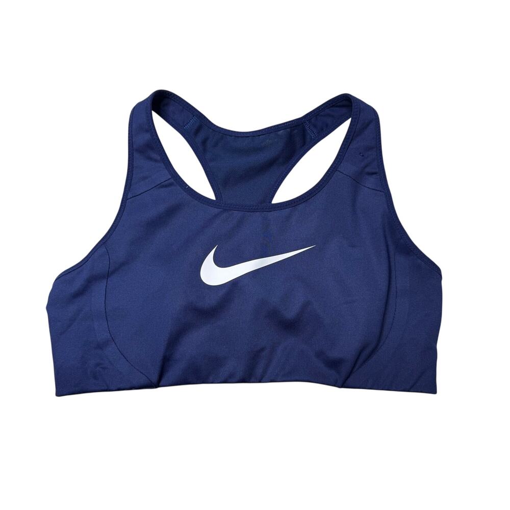 Nike Dri-FIT Racerback Medium Support Sports Bra Navy L